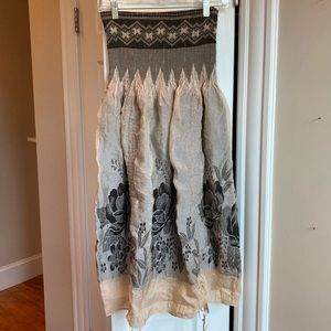 Strapless convertible smocked floral summer dress/skirt